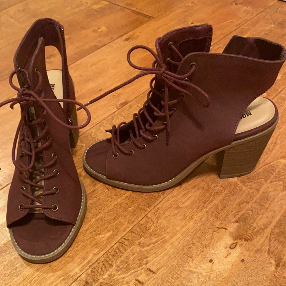 Maroon Mossimo Target brand shoes.
